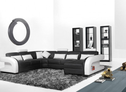 Luxuriöse Wohnzimmer Eckgarnitur Ecksofa Eckcouch Sofa Polster Ecke Couch Leder